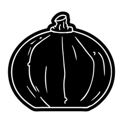 cartoon icon drawing of a pumpkin
