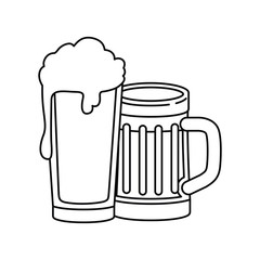 beer with foam isolated icon