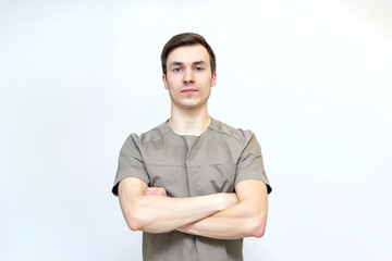 Portrait of a male masseur specialist at a spa center