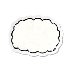 retro distressed sticker of a cartoon cloud symbol