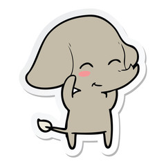 sticker of a cute cartoon elephant