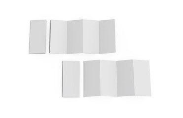 Accordion fold brochure, four fold brochure, eight pages four panel leaflet, concertina fold mock...