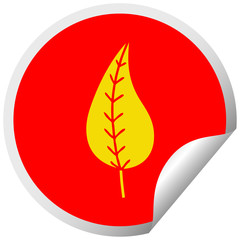 circular peeling sticker cartoon green leaf