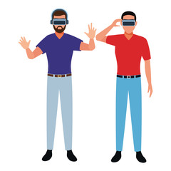 People playing with virtual reality