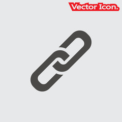 link icon isolated sign symbol and flat style for app, web and digital design. Vector illustration.