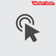 Mouse arrow icon isolated sign symbol and flat style for app, web and digital design. Vector illustration.