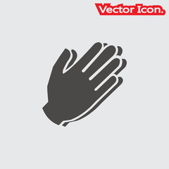 pray icon isolated sign symbol and flat style for app, web and digital design. Vector illustration.