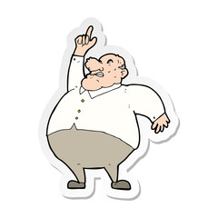 sticker of a cartoon big fat boss