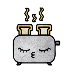 retro grunge texture cartoon of a toaster