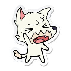 sticker of a angry cartoon fox