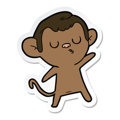 Fototapeta premium sticker of a cartoon monkey