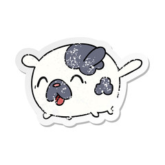 distressed sticker cartoon kawaii cute patch dog
