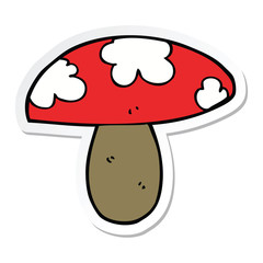 sticker of a cartoon mushroom