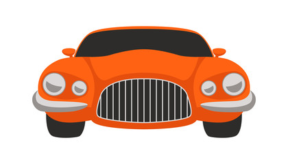 red sport car, vector illustration, flat style