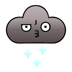 gradient shaded cartoon storm snow cloud