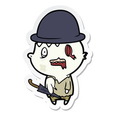 sticker of a cartoon business zombie