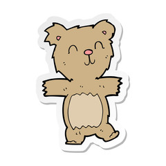 sticker of a cartoon cute teddy bear