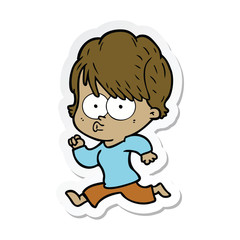 sticker of a cartoon woman