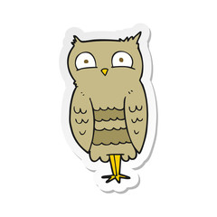 sticker of a cartoon owl