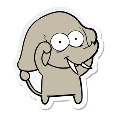 sticker of a happy cartoon elephant