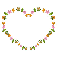 Vector illustration elegant bright colorful wreath frame with greeting card