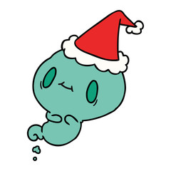 christmas cartoon of kawaii ghost