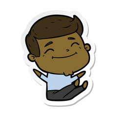 sticker of a happy cartoon man
