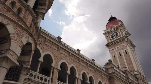 A low angle shot of the historical Sultan Abdul Samad building, located by the Dataran Merdeka, Kuala Lumpur, Malaysia