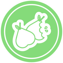 bitten pears circular icon