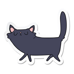 sticker of a cartoon black cat
