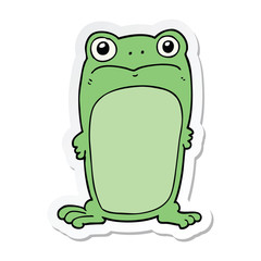 sticker of a cartoon staring frog