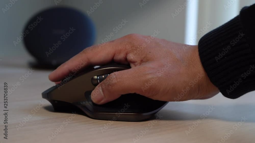 Poster hand on mouse clicking and scrolling 2