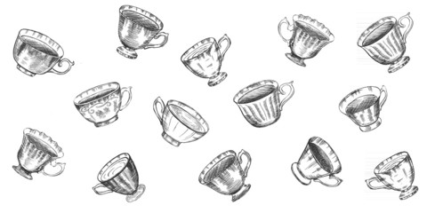 Hand drawn a cup of tea.