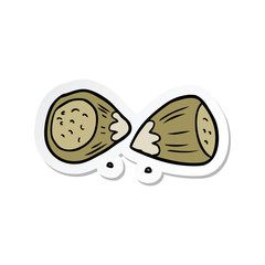 sticker of a cartoon hazelnuts