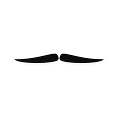 Strong man mustache flat style icon sign vector illustration isolated on white background. Symbol of the vintage dad or father web flat icon.