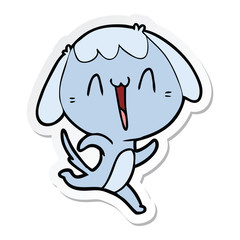 sticker of a cute cartoon dog