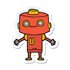 sticker of a cartoon robot