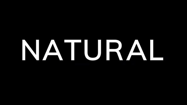 From the Glitch effect arises text NATURAL. Then the TV turns off. Alpha channel Premultiplied - Matted with color black