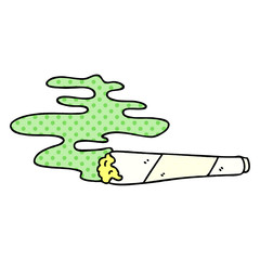 quirky comic book style cartoon lit joint