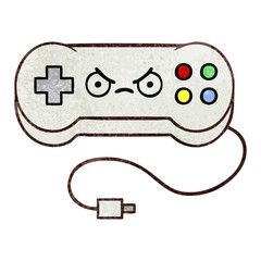 retro grunge texture cartoon game controller