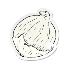 retro distressed sticker of a cartoon onion