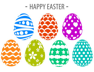Happy easter silhouette colorful wonderful paint eggs creative design decorating idea Vector Illustration