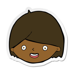 sticker of a cartoon happy face