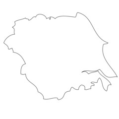 Naklejka premium Yorkshire and the Humber - map region of England