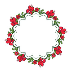 Vector illustration design art red wreath frame for card