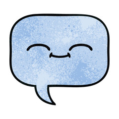 retro grunge texture cartoon speech bubble
