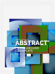 Geometric minimal abstract background with multicolored squares composition