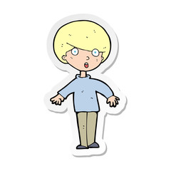 sticker of a cartoon surprised man