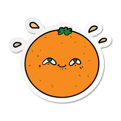 sticker of a cartoon orange