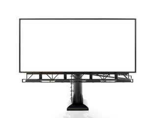 3D rendering of blank billboard (empty advertisement) isolated on white background - mock up template - obrazy, fototapety, plakaty